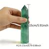 2Pcs Green Fluorite Crystal Single Point Tower 6-Sided Prism Wand Natural Healing Stone Sculptures Home Decor Outdoor Statues