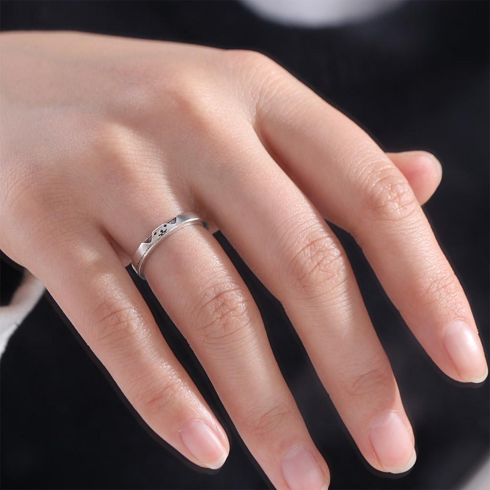 Cute Dog Cat Opening Ring Dull Polish Valentine's Day Gift Animal Couple Ring Women Men