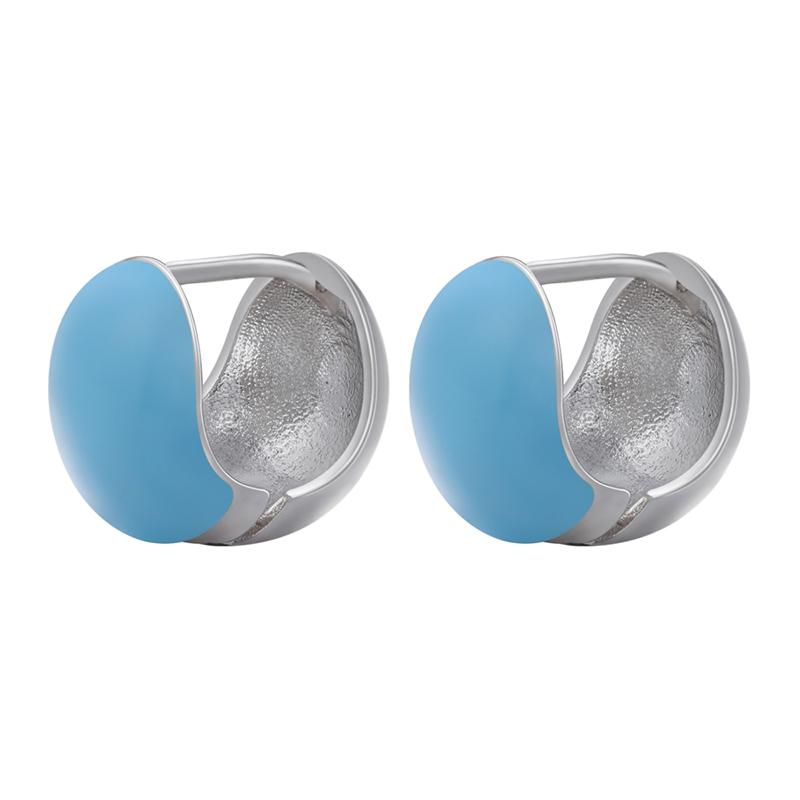 Lovely Gold Round Small Hoop Earrings Enamel Oil Drop hoop Earrings Gold-plated Brass Jewelry :VE614