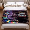 Music Theme Soft Blanket Personalized Custom Name Text Print Warm Blanket Home Sofa Bedroom Decor