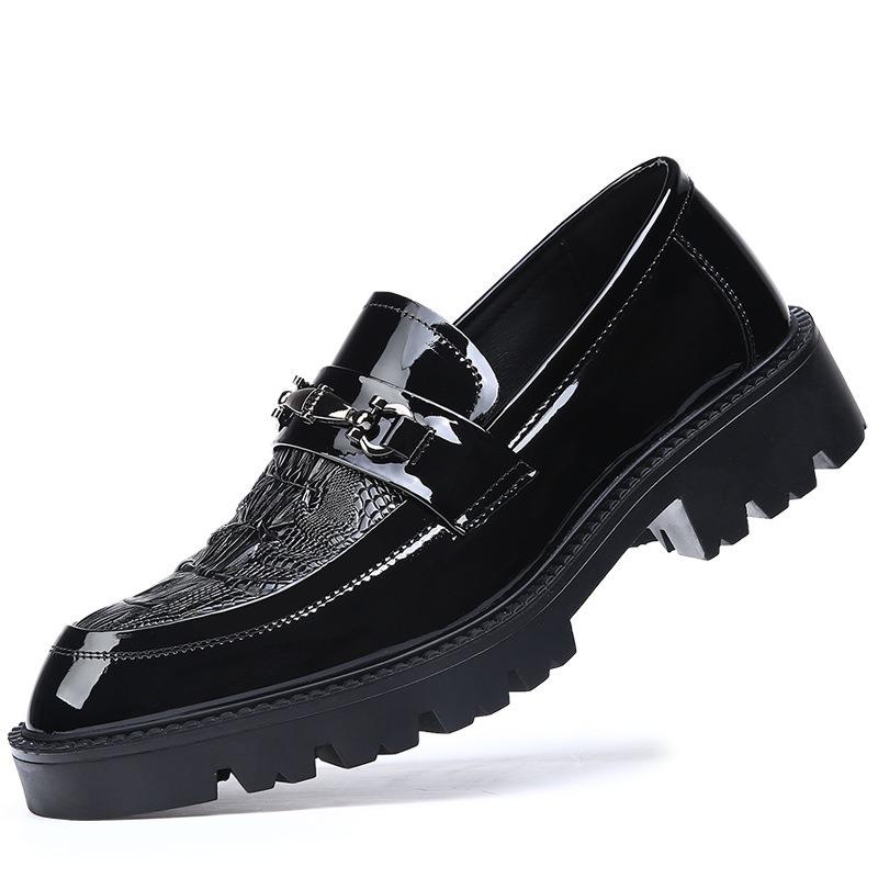 One-pedal men's shoes large size business dress foot cover casual leather shoes men's comfortable and breathable increase trend