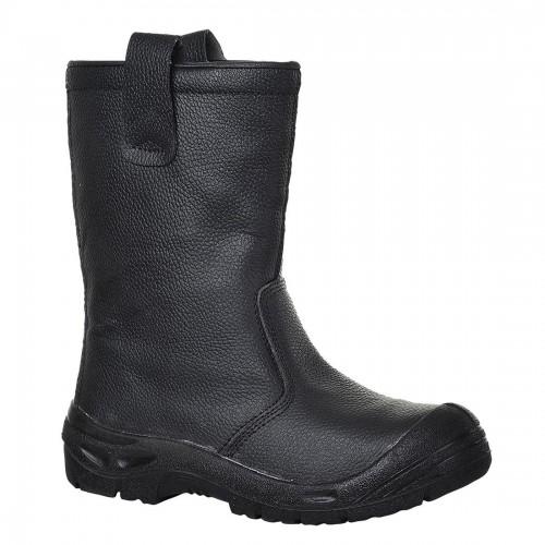 Botas masculinas Portwest Steelite de couro anti-arranhões com biqueira rígida 6.5 UK preto