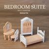 Mini Dollhouse Accessories: Bedroom & Kitchen Play Furniture Set