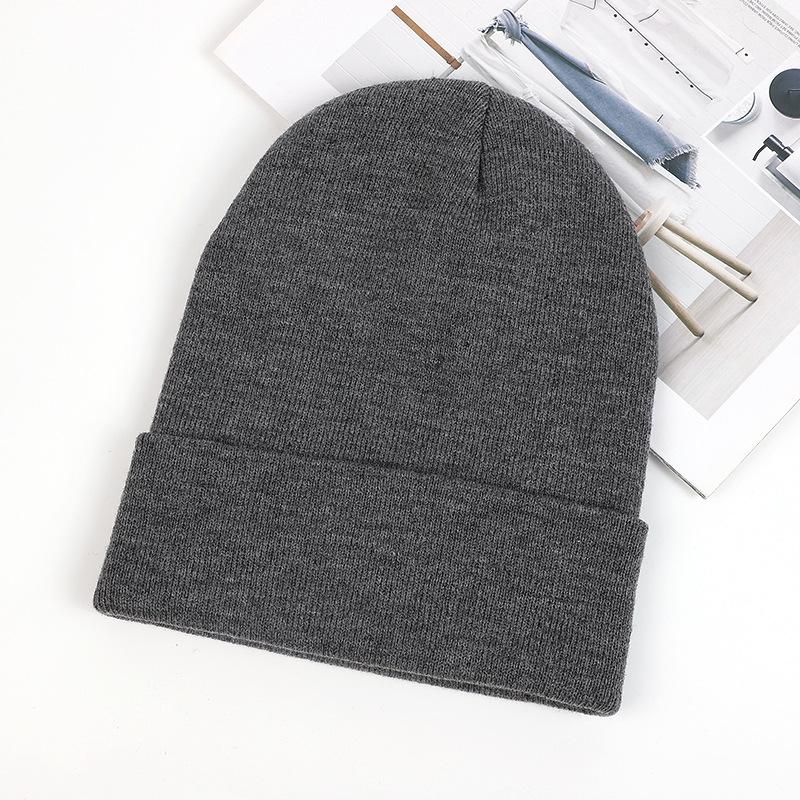 Custom Logo Unisex High Quality Plain Blank Color Winter Hat Cap Acrylic Knitted Beanie
