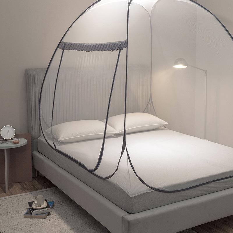 Foldable Yurt Mosquito Net - No Installation Needed, Single/Double, Simple Style for Home & Student Use