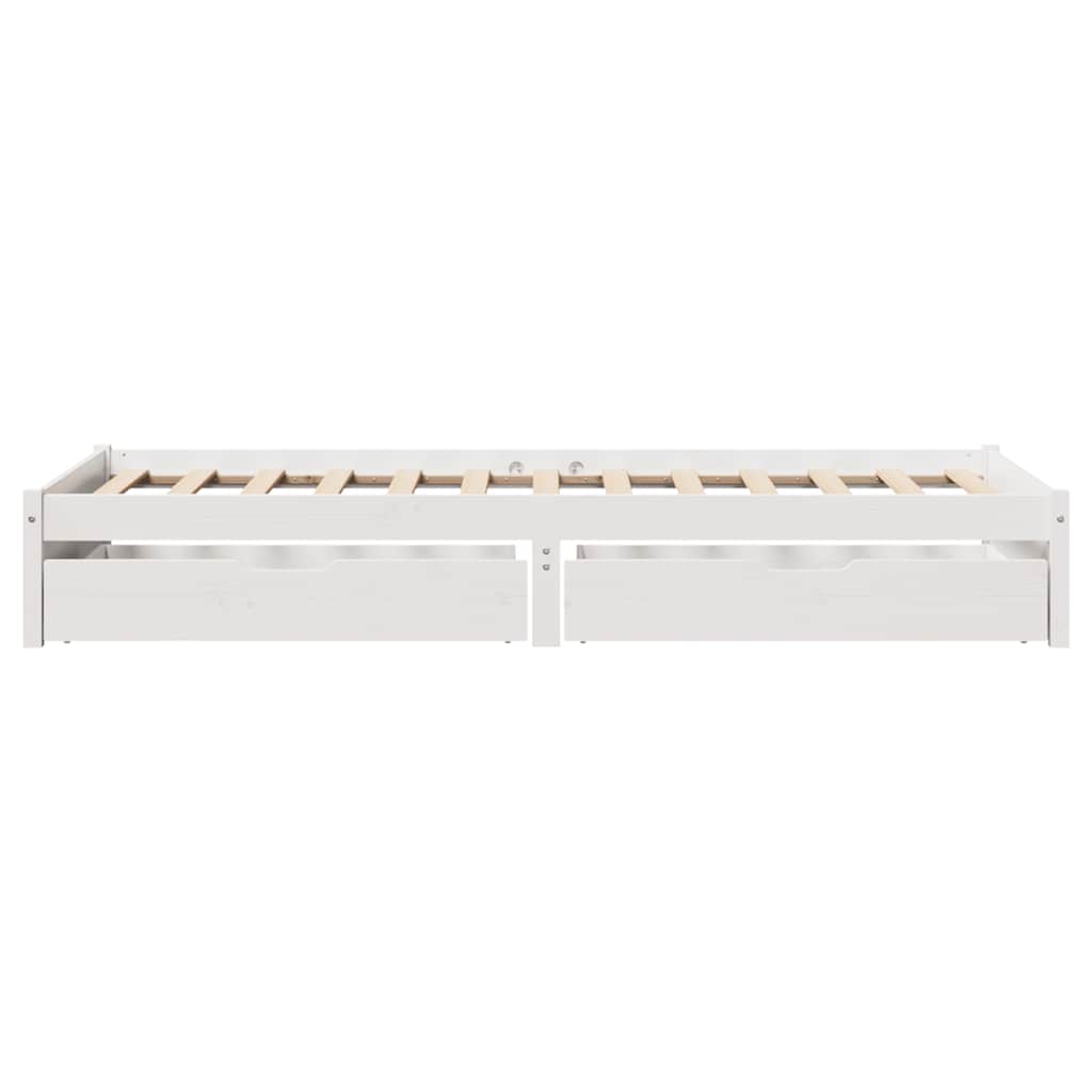 Solid Wood Bed without Mattress White 75x190 cm Pine Wood