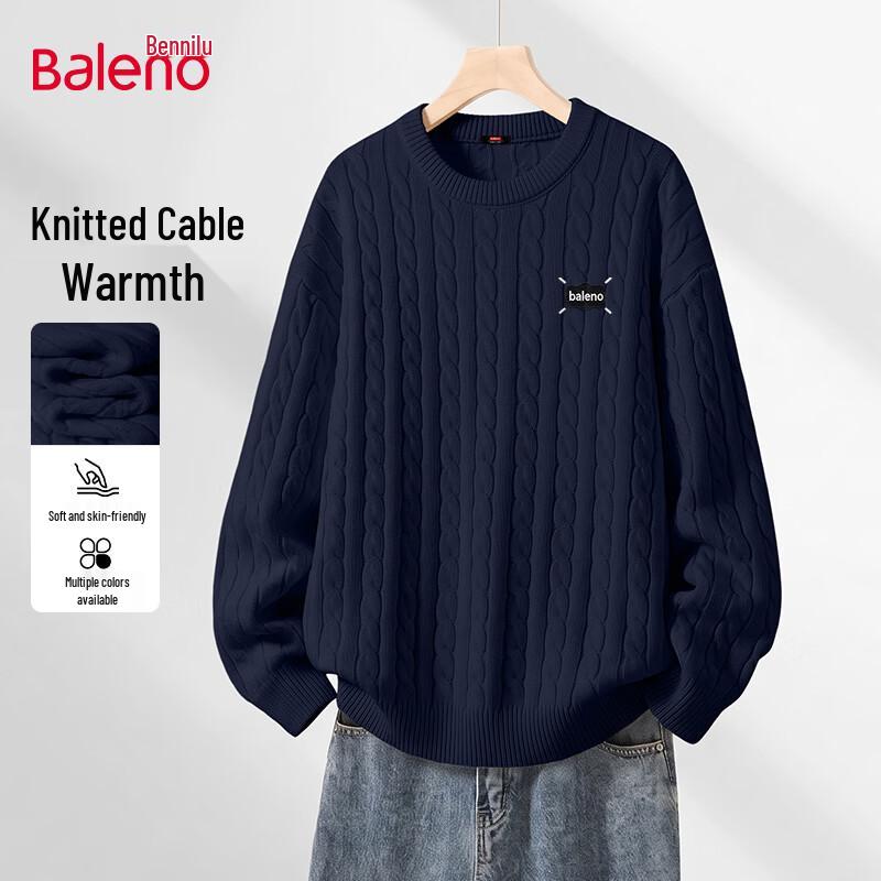 Baleno Men's Vintage Cable Knit Pullover