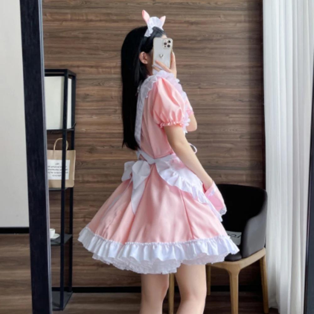Maid Dress Uniform Sexy Lingerie for Women Cosplay Costume Cat Hollow Suit Role Play Lace Lolita Outfit