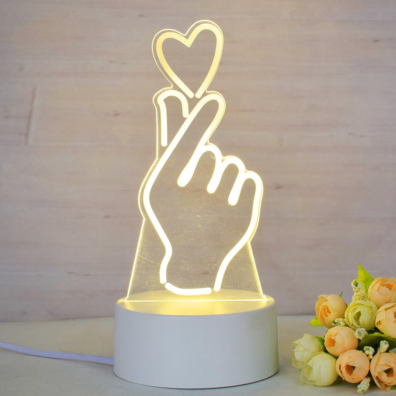 Customize Acrylic 3D Illusion LED Warm White Night Light for Living Room Kids Bedroom Decorative Lamp with USB Power