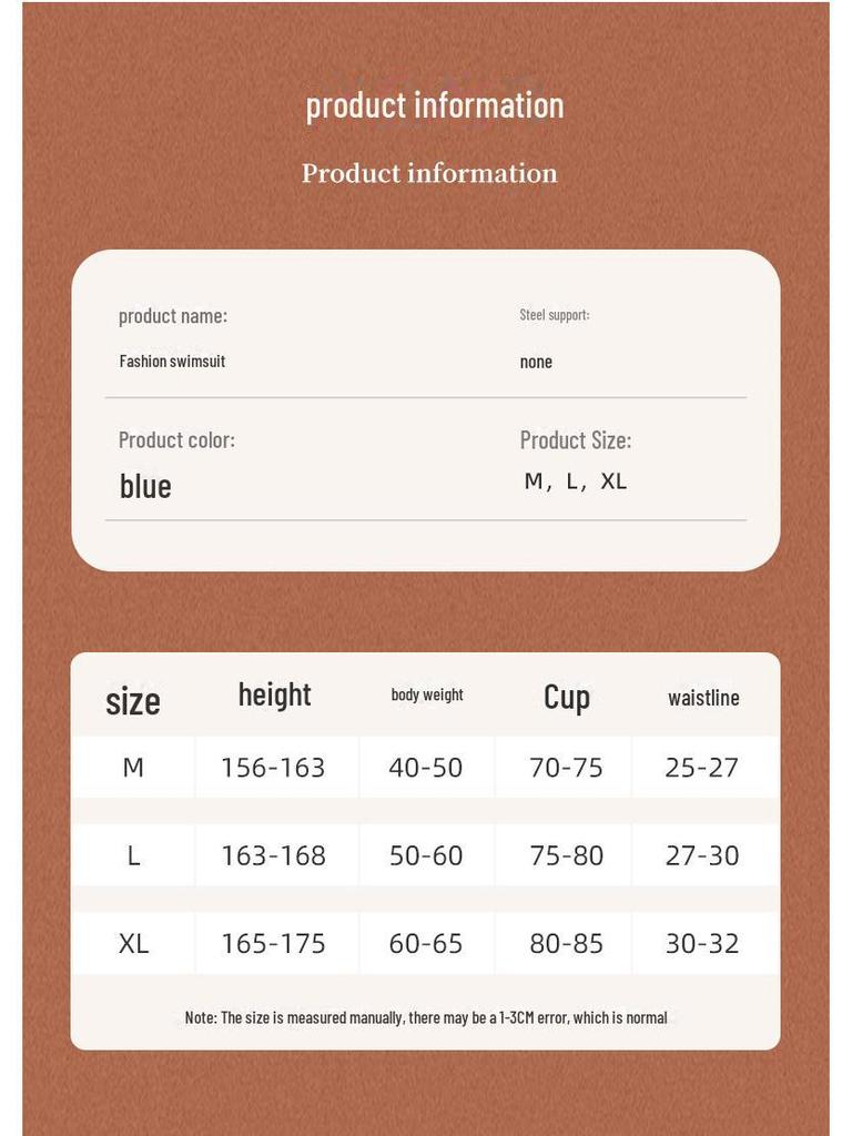 Damski trzyczęściowy zestaw kąpielowy: Bluzka z nadrukiem, Denim, Zakrywająca brzuch dla wyszczuplającego wyglądu, Konserwatywny styl gorących źródeł, Mały biust, Czysta elegancja.