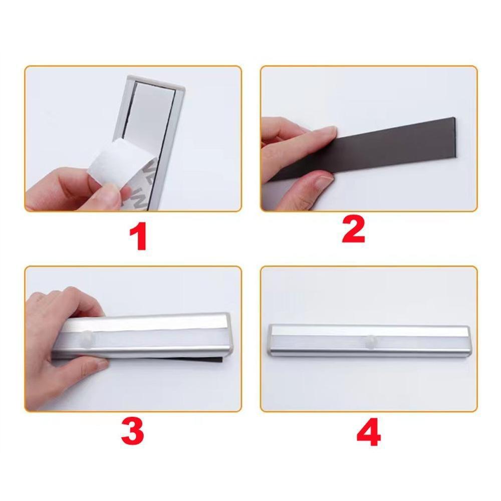 Motion Sensor LED Night Light  Wireless Under Cabinet Light For Kitchen Cabinet Bedroom Wardrobe Indoor Light Battery Powered