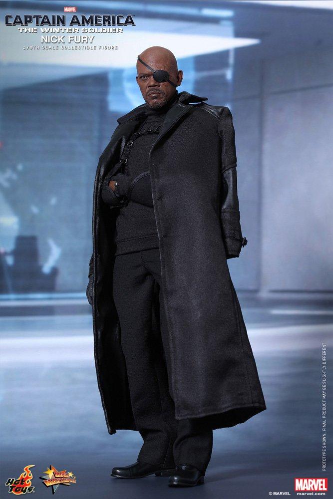 Hot Toys Movie Masterpiece Captain America The Winter Soldier Nick Fury Scale Plastic Painted Action Figure 1/6