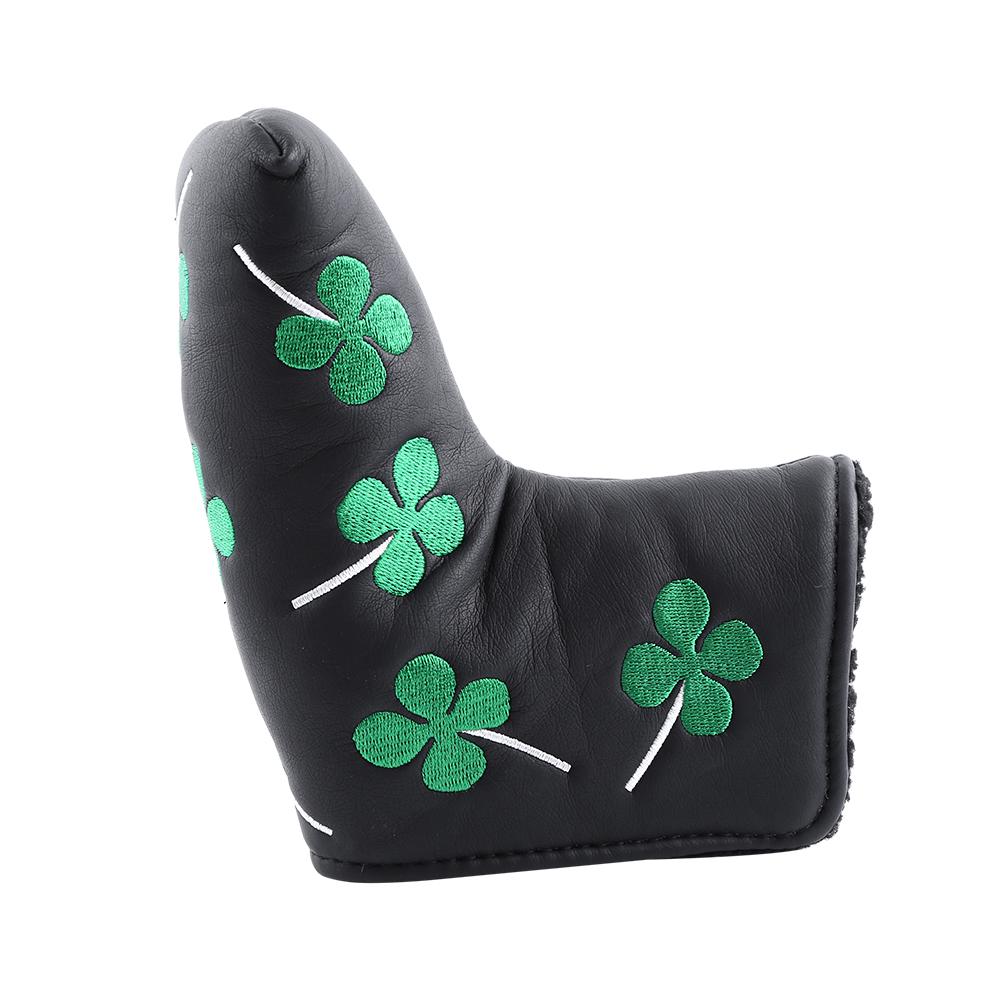 PU Putter Cover Four Leaf Headcover Accessory For Activity(black)