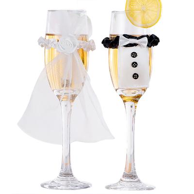 8 Pezzi/4 Set Calici da Vino da Matrimonio Decorazione Matrimonio Sposa e Sposo Bicchieri da Champagne Coppa Festa Nuovo