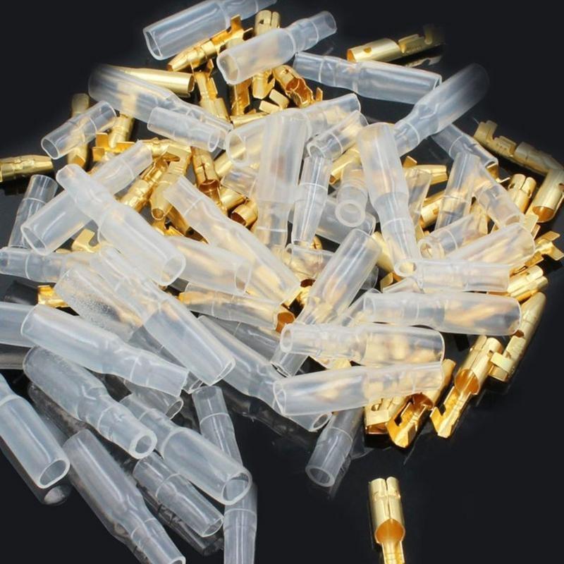 Male and Female Terminals Connector Block with Insulating Sleeves Double Wire Connectors Electric Crimp Terminals