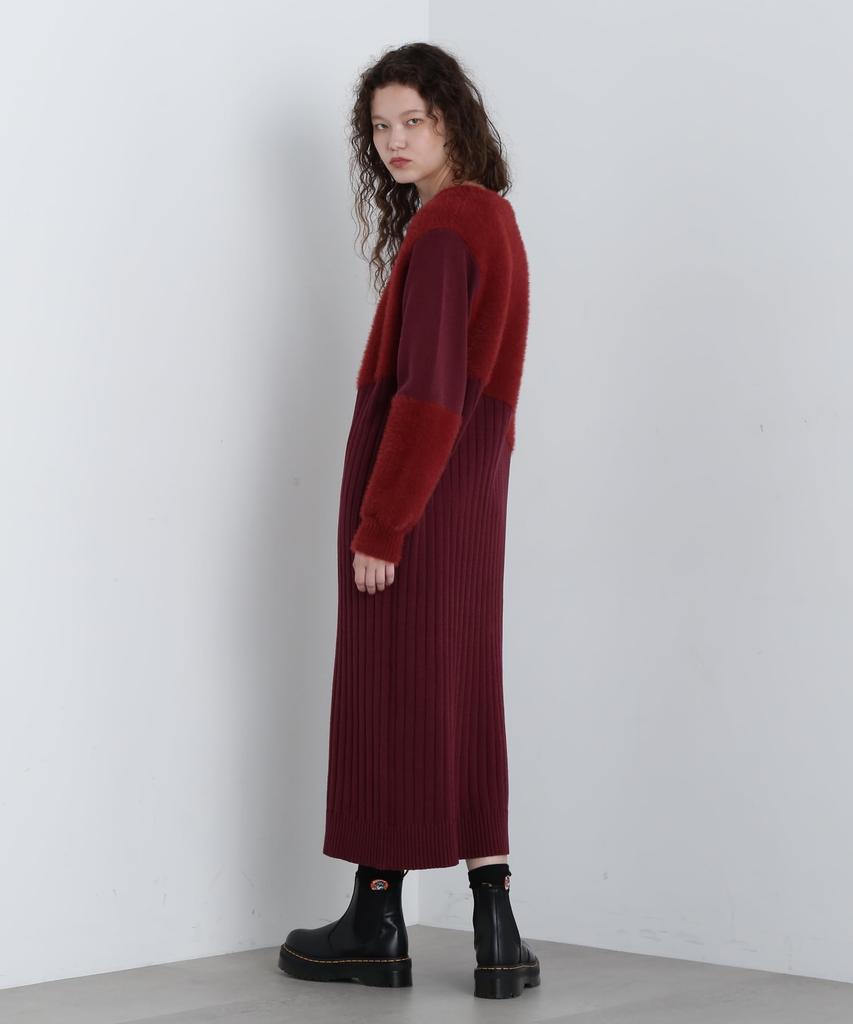 AVIREX FLAT X SHAGGY KNIT ONEPIECE S Brick 783-4240606