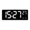 Sprachsteuerung Spiegel Wecker Digitale Temperatur Dual Alarm Snooze Desktop Tischuhr Nachtmodus 12/24H LED Uhr Uhr