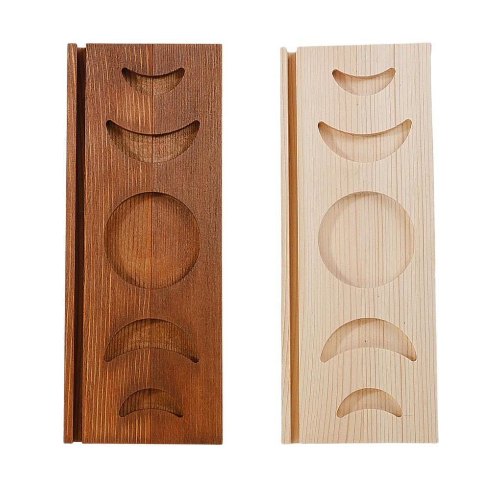 Tarot Card Holder Crystal Organizer Moon Tray Wood Candlestick Card Stand Moon