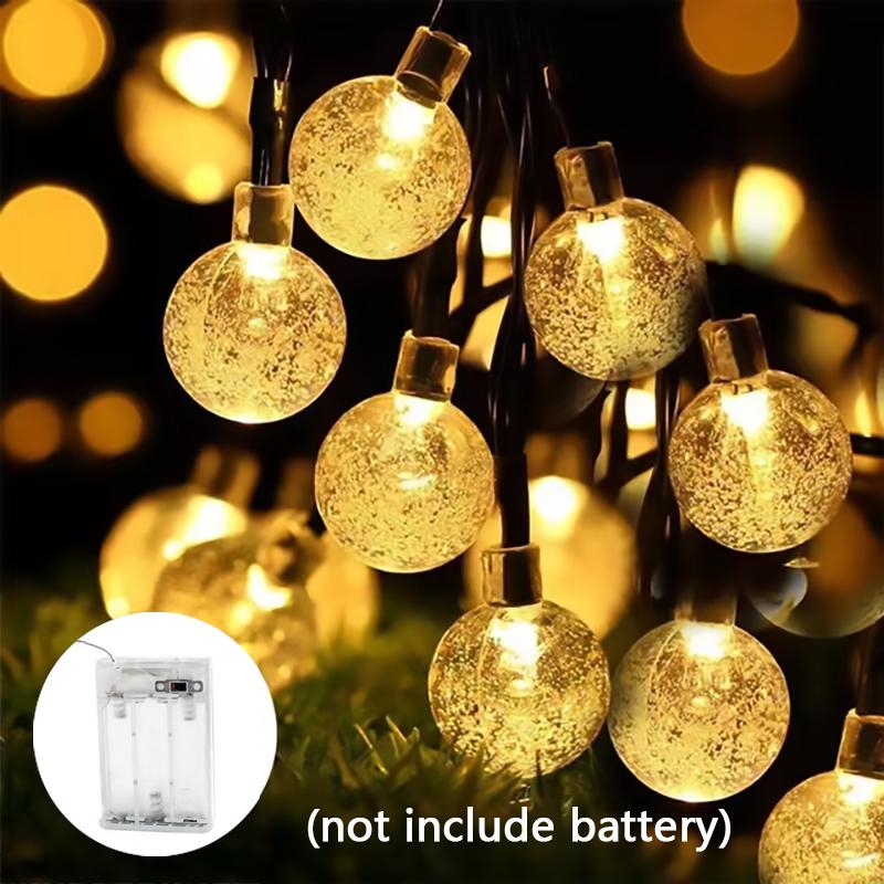 

Светодиодные солнечные гирлянды Bubble Ball для кемпинга, ночные огни для сада, свадебного декора 2M【Battery box】 теплый белый
