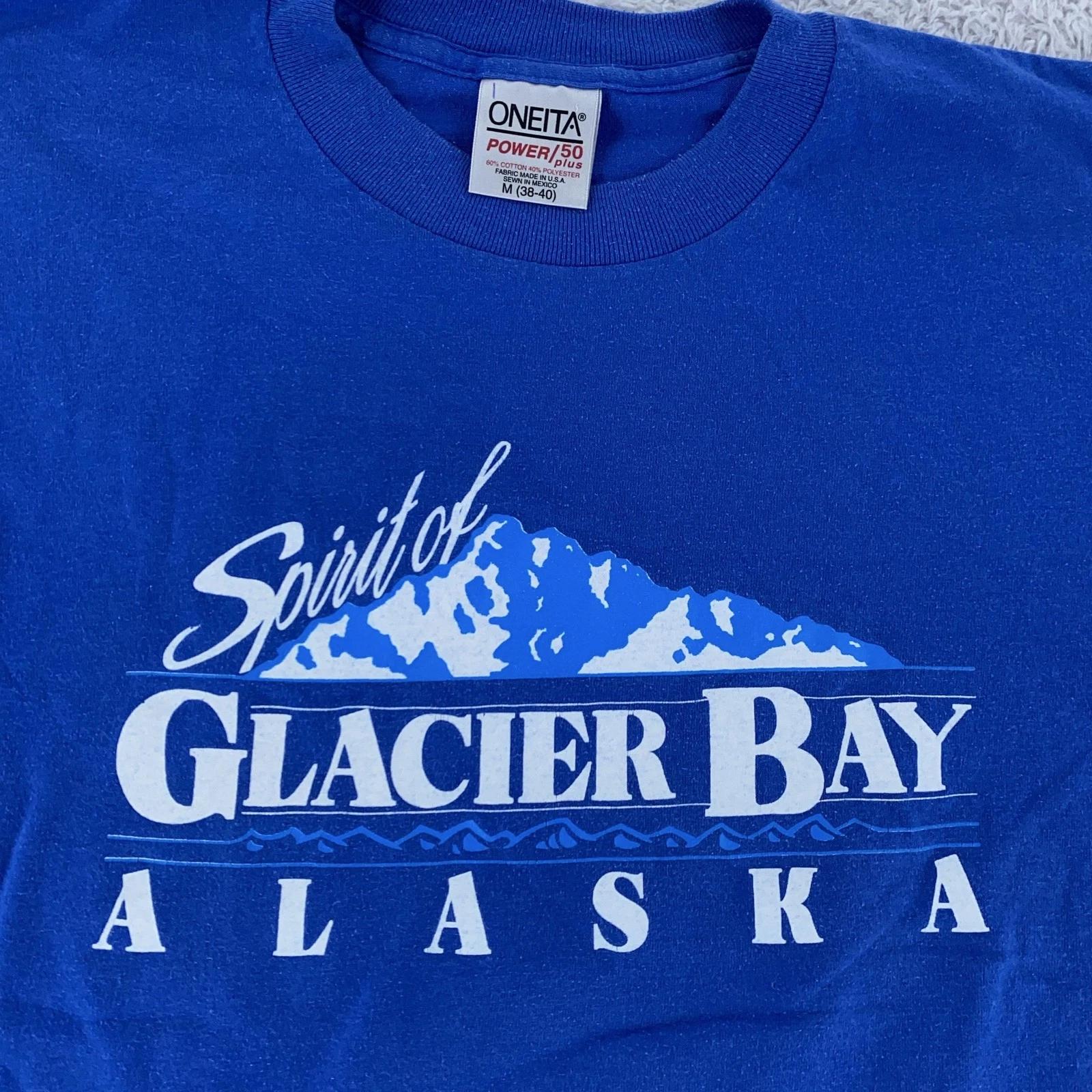 

Vintage Glacier Bay Alaska Shirt Mens Medium Nature Ocean Souvenir 90s Tee 2XL