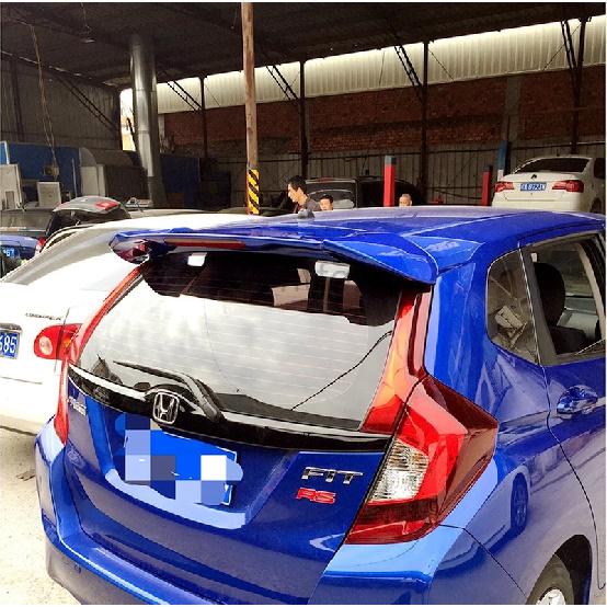 for honda fit jazz Spoiler 2014-2017 fit jazz Spoiler OYB High Quality ABSMaterial Car Rear Wing Primer Color spoiler