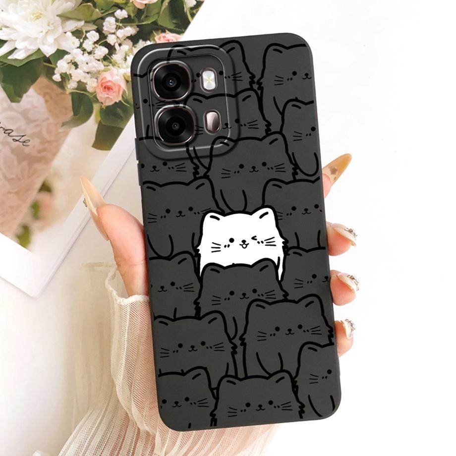 For Oppo A6S 4G 5G CPH2815 CPH2789 Oppo A6 Pro 5G India Phone Case Floral Moon Nigth Bow Pattern Funda Soft Matte Silicone Cover