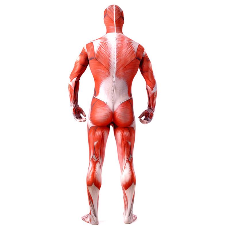 Body Full Halloween Suit Attack On Titan Skeleton Muscle Lycra Spandex Zentai