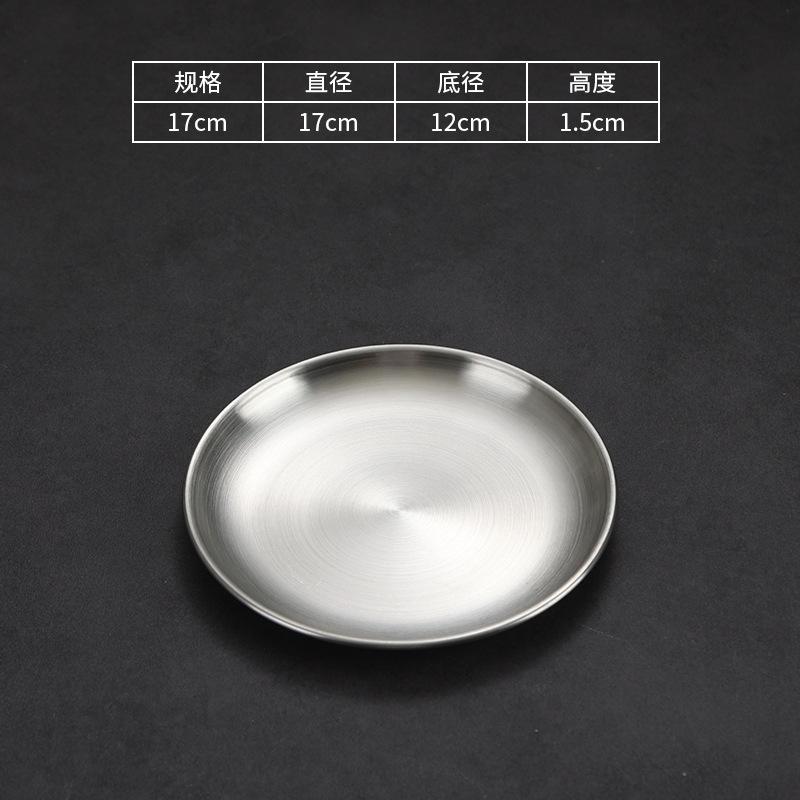 Thick Side 304 Stainless Steel Dinner Plate Round Steak Salad Deesert Cake Tray Kitchen Anti-scalding Plates for Western Food