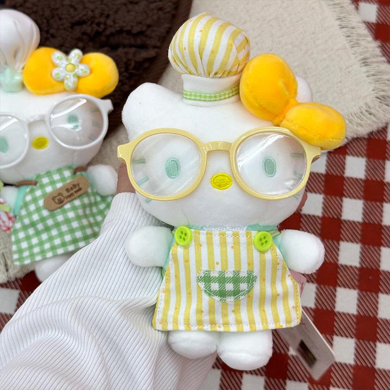 Genuine Cute Summer Chef Kitty Pendant Bib Plush Keychain Backpack Doll Gift