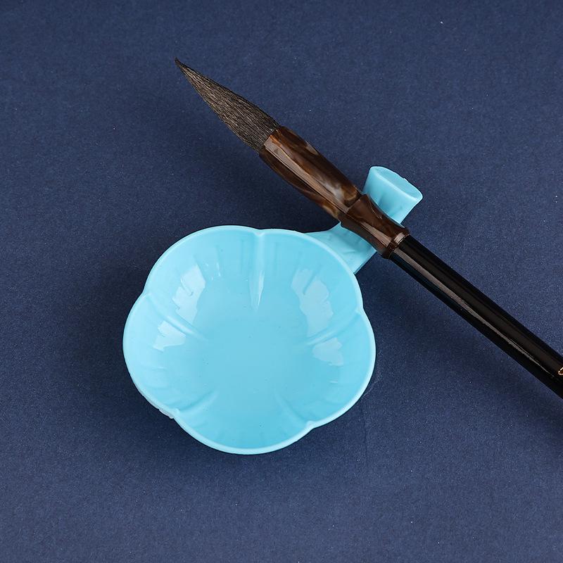 Imitation Ceramic Ink Dish & Brush Rest Set for Beginner Calligraphy Practice - Four Treasures of the Study.