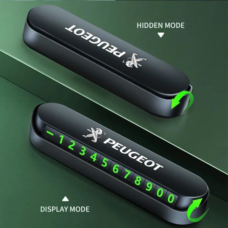 Car Sticker Fashion Temporary Car Parking Phone Number Card Night Glowing Sign For Peugeot 206 307 308 3008 207 208 407 508 2008