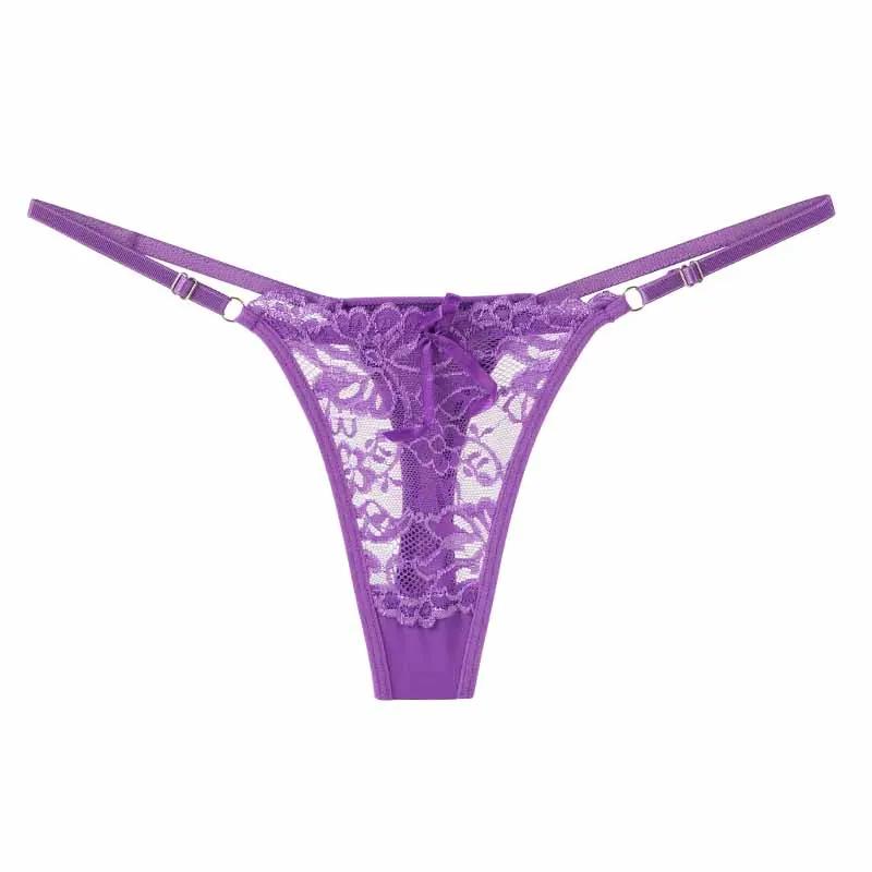 Sexy Lace Underwear Women Low Rise Adjustable Waist Thongs G-String Female Breathable Comfortable Lingerie