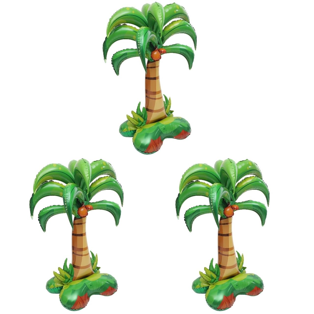 

VICASKY Palm Tree Balloons, 3-Piece Set, Large Inflatable Foil Balloons for Hawaiian Party Decorations, 52x37x64 Inches, for Indoor and Outdoor Use