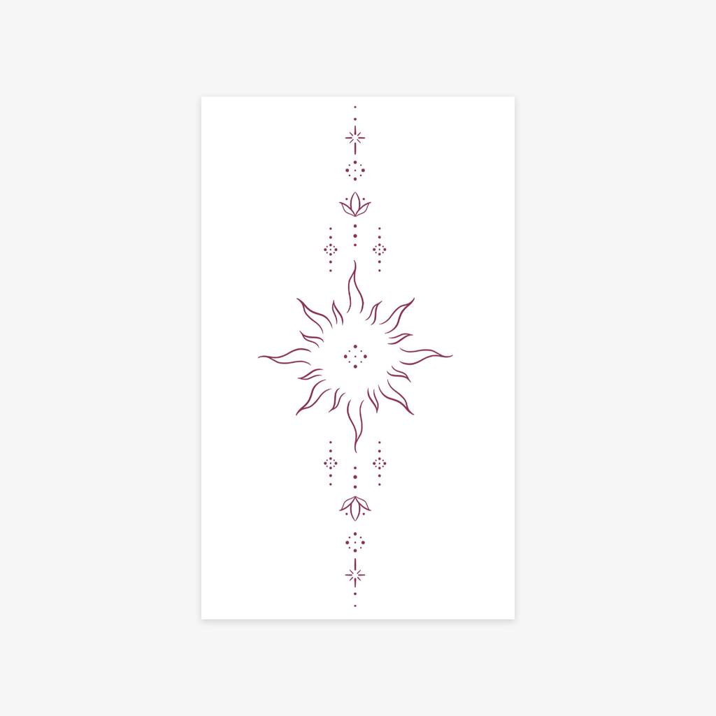 Simple Niche Tattoo Sticker Waterproof Women'S Long-Lasting Line Sun Pendant Line Tattoo Sticker