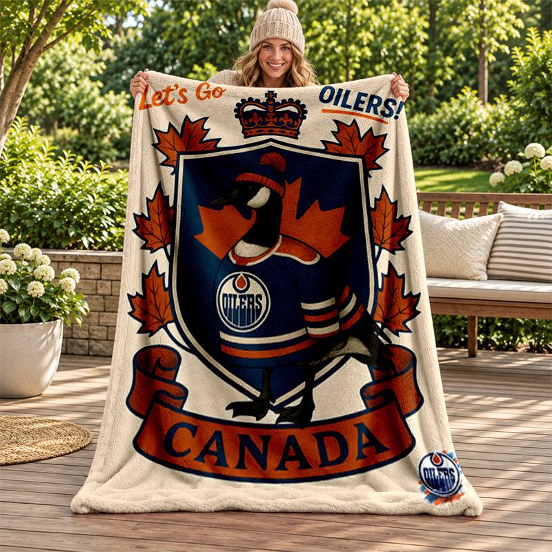 Edmonton Oilers blanket Flannel Blanket Soft Cozy Plush Throw for Sofa Bed Lightweight Home Decoration Gifts for Christmas various holidays