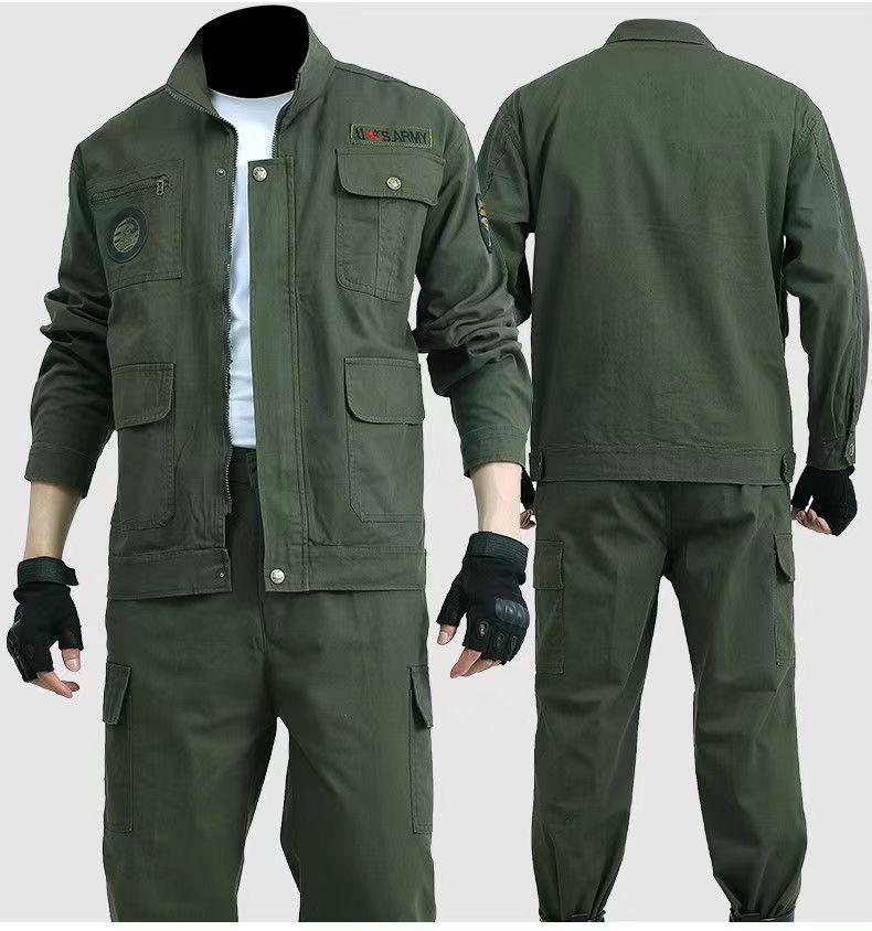 Unisex Camouflage Training Suit Set for Summer and Autumn - Durable, Lightweight Workwear for Students