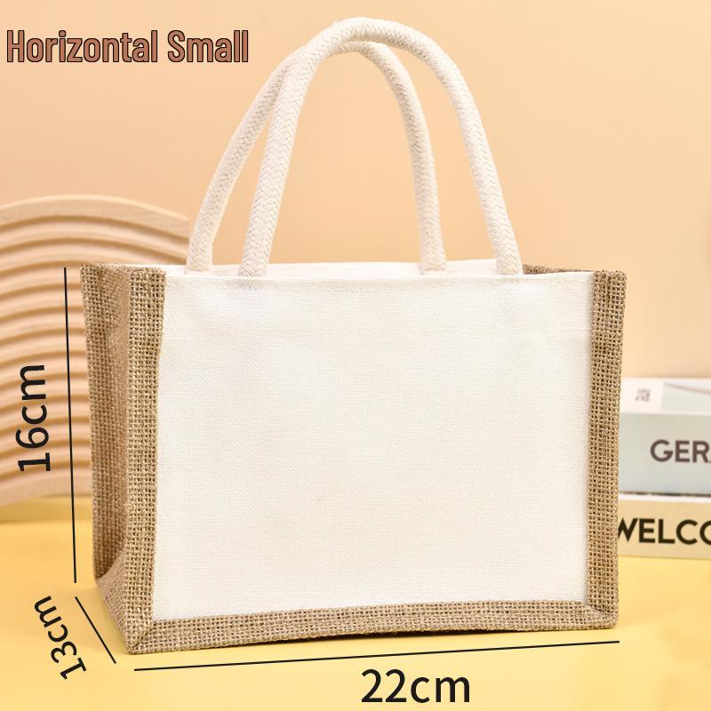 Custom DIY Hand-Painted Jute Burlap Tote Bag by MUJI