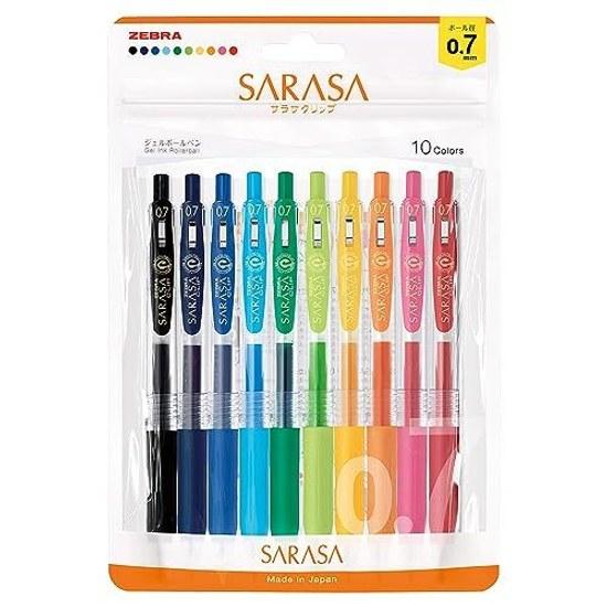 Zebra Gel Ballpoint Pen Sarasa Clip 0.7mm 10 Color Set N JJB15-10C-N