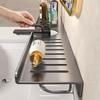 Waterproof Carbon Steel Sink Organizer No Drill Wall Mounted Faucet Drain Shelf for Bathroom Washbasin