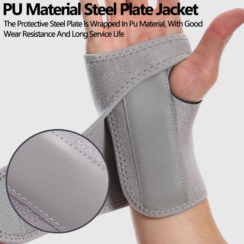1Pcs Steel Plate Wrist Brace Adjustable Support Breathable Sprain Relief Double Strap Palm Brace for Pain Relief