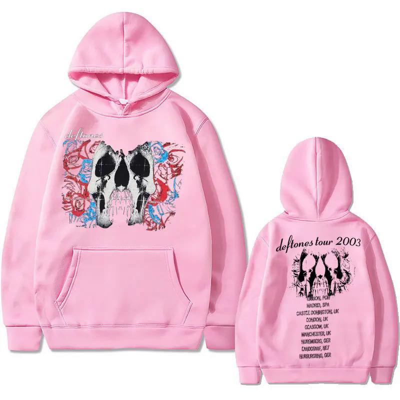 Mikina s kapucí s oboustranným grafickým motivem lebky Deftones
