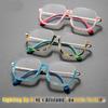 Half Frame Oversized Square Glasses Anti Blue Light Large Frame Reading Glasses Women Popular Transparent Eyeglasses Uv400