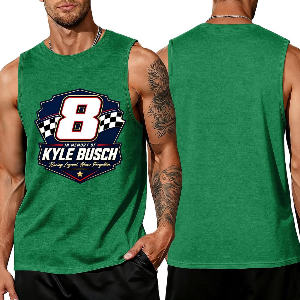 Men Sleeveless Tank Top Racing Graphic Print Muscle Fit Casual Summer Shirt Lightweight Breathable Fabric