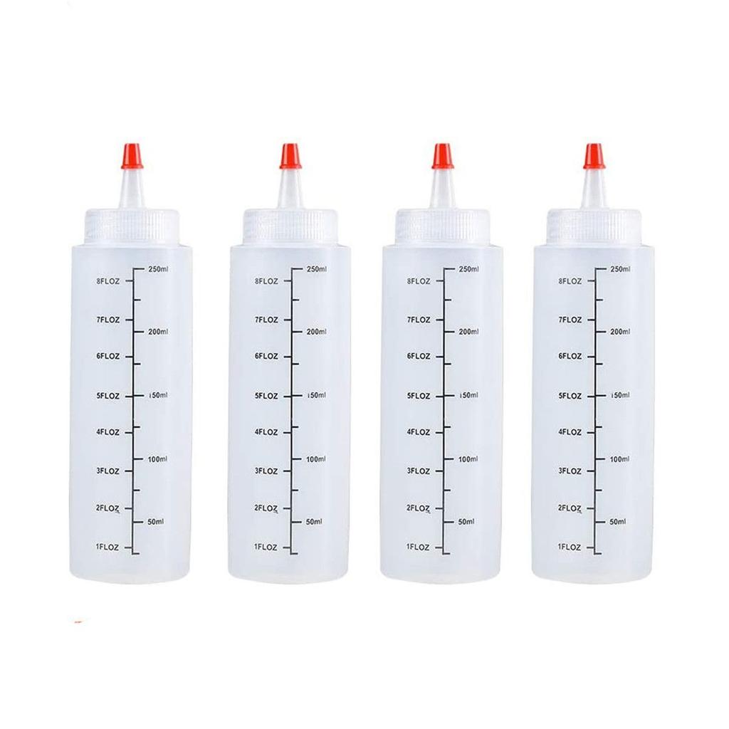 Transparent Liquid Oils Top Cap Capacity Squeeze Dispensing Bottles Plastic Squeeze Squirt Bottle