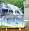 Forest Landscape Bathroom Curtain 3D Natural Scenery Waterfall Printing Shower Curtains Waterproof Polyester Home Decoration