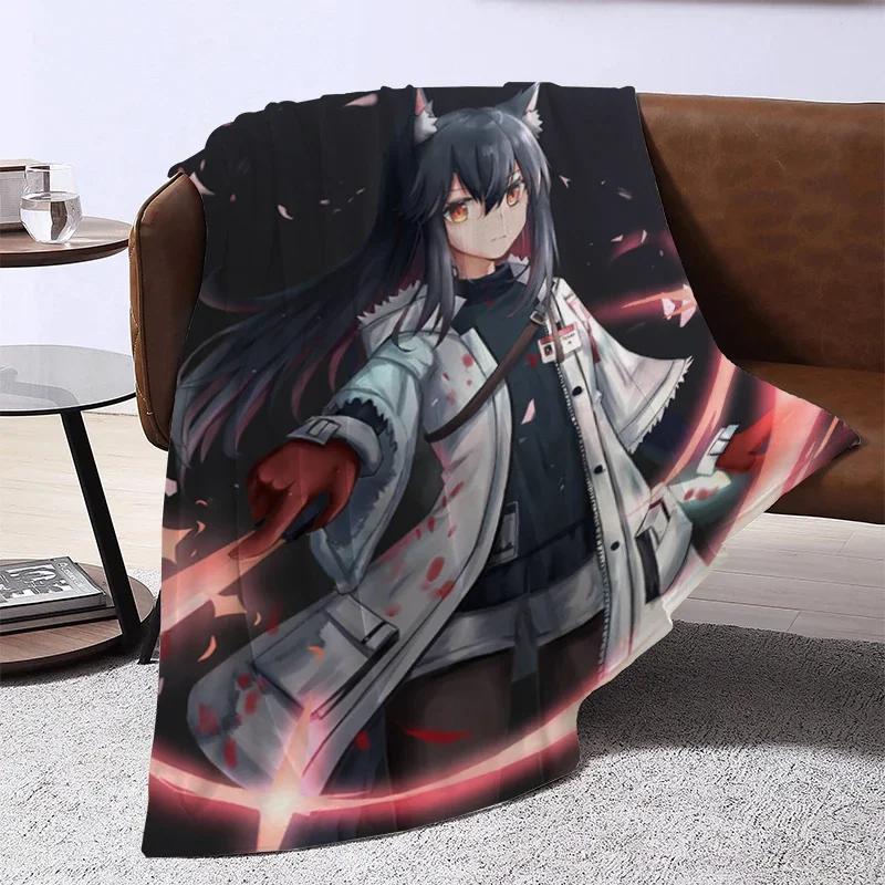 ARKNIGHTS King Size Sofa Blanket Microfiber Fleece Bedding Soft Warm Anime Themed Design for Bed or Camping
