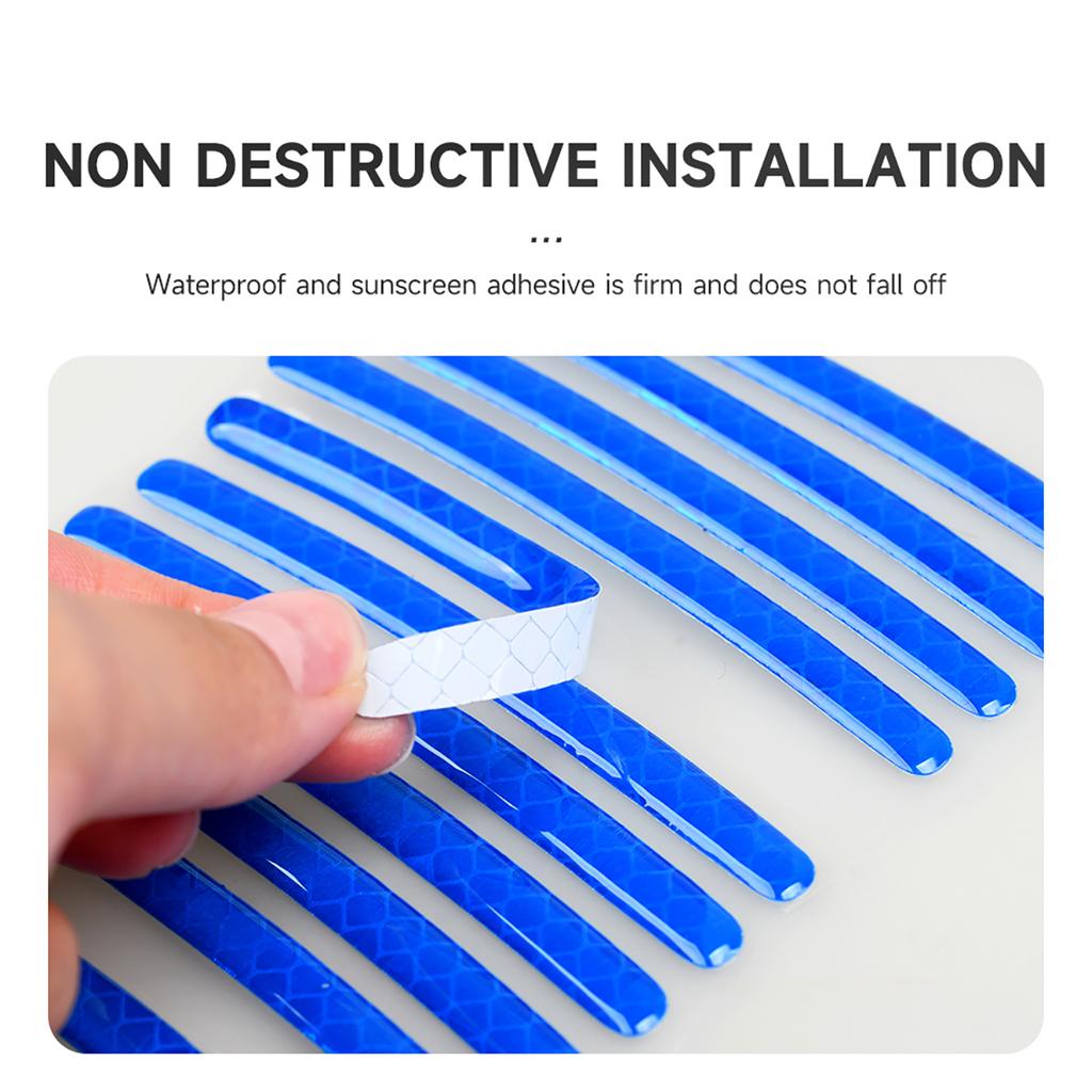 20 Stück Auto Reifen Felge Reflektierender Aufkleber Nacht Sicherheitswarnstreifen Motorrad Fahrrad Auto Radnabe Reflektor Aufkleber Abziehbilder