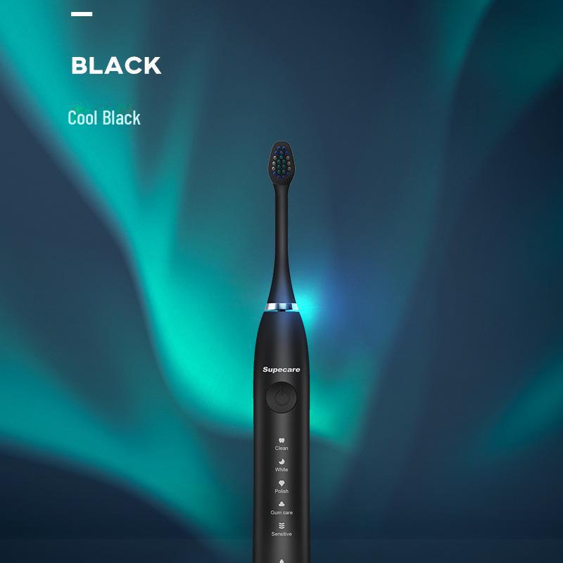 

Зубная щетка Shuning Sonic: Магнитная левитация, 7 уровней водонепроницаемости, 5 скоростей, перезаряжаемый для взрослых чёрный