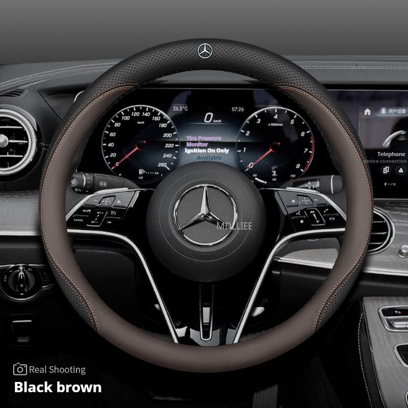 38CM Car Steering Wheel Leather Cover Auto Interior Accessories For Mercedes Benz AMG GLE GLS CLA CLE GLC CLS GLA W223 W213 W206