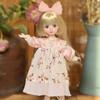 30cm BJD Toddler Princess Doll with Long Hair and Flower Accessory